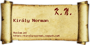 Király Norman névjegykártya