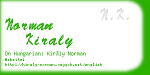 norman kiraly business card